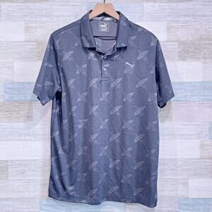 PUMA AlterKnit Palms Polo Shirt Gray University Park Country Club Mens Large